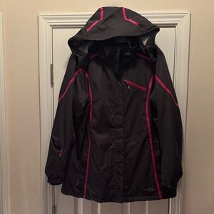 Eddie Bauer Weatheredge Black Jacket with Pink Trim